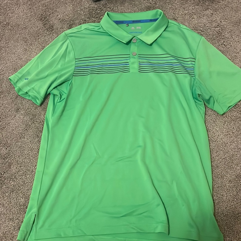 Green Adidas Climacool golf polo
